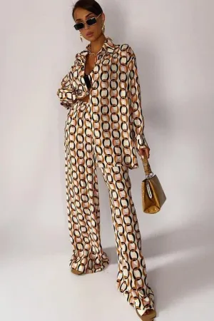 Printed loose comfortable casual suit