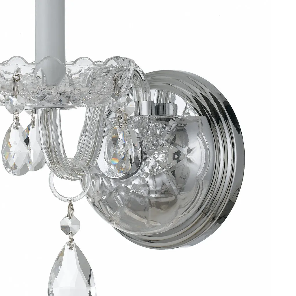 Traditional Crystal 1 Light Swarovski Strass Crystal Polished Chrome Sconce